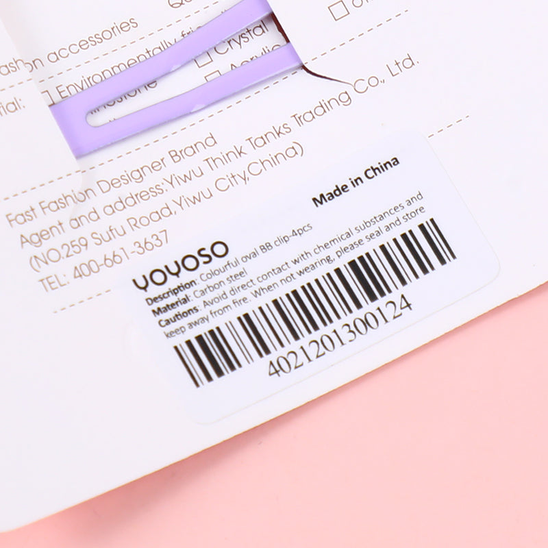 Clip BB ovale colorata-4 pezzi