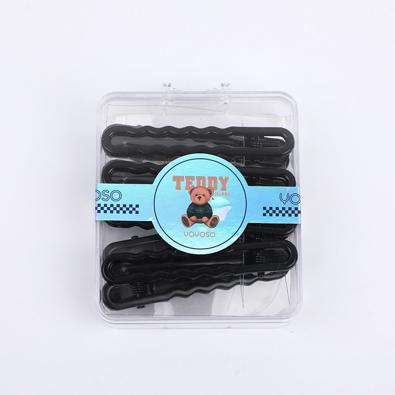 Fermaglio per capelli ondulato in scatola coordinata TEDDY ISLAND Series-8 pezzi