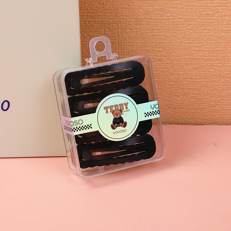 Serie TEDDY ISLAND: Set di 8 Fermagli BB Opachi, Ondulati e Ovali