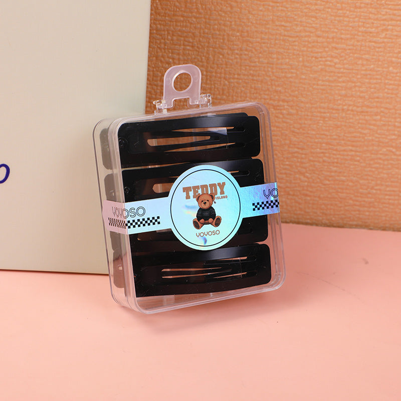 Serie TEDDY ISLAND: Set di 8 Fermagli BB Quadrati Opachi