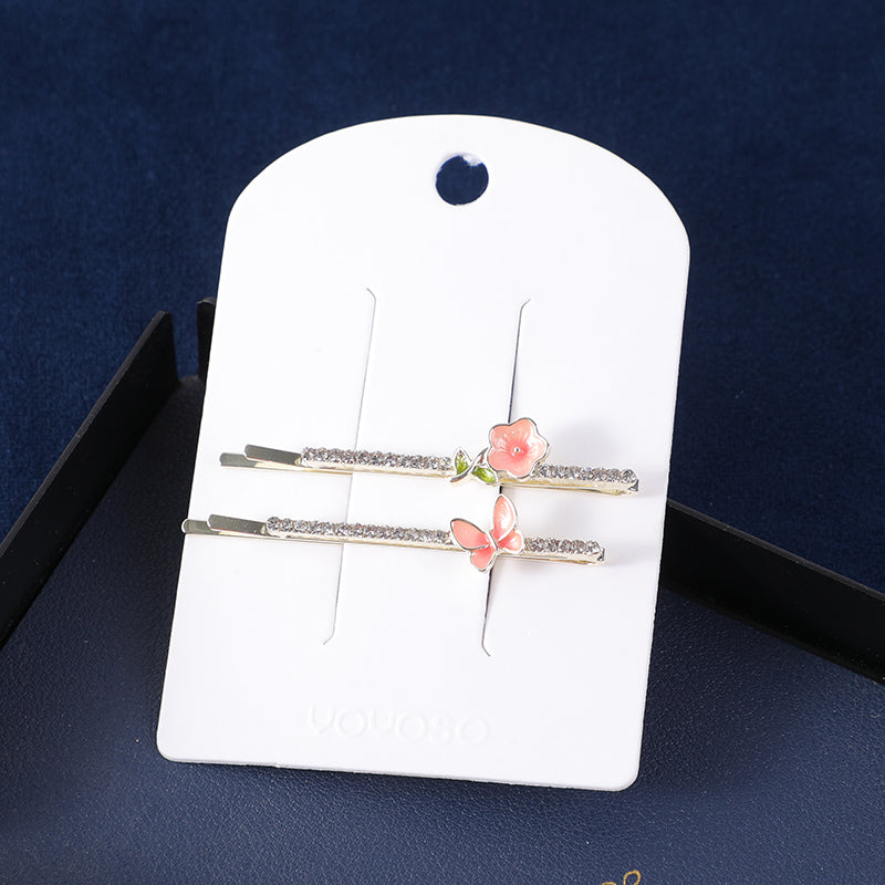 Fermaglio per Capelli in Lega a Forma di Farfalla e Fiorellino