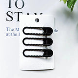 Fermaglio a Becco d'Anatra Ondulato Nero