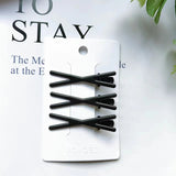 Fermaglio a Becco d'Anatra Nero Incrociato