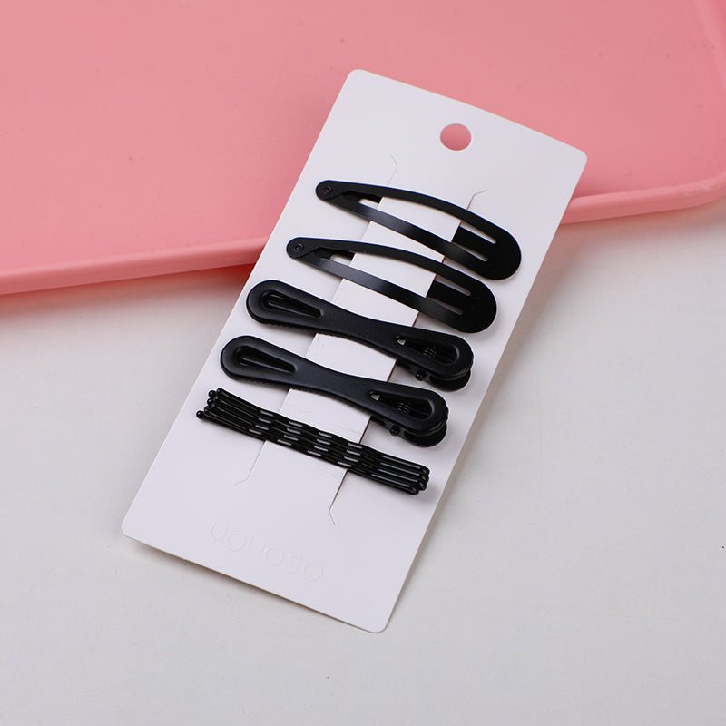 Set combinato fermagli per capelli neri da 8 pezzi-005