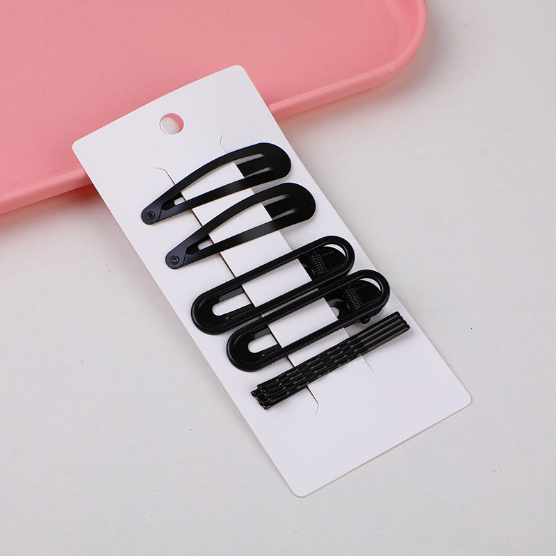Set combinato fermagli per capelli neri da 8 pezzi-007