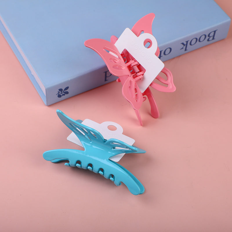 Pinza per Capelli  in Acrilico a Farfalla Colore Pieno