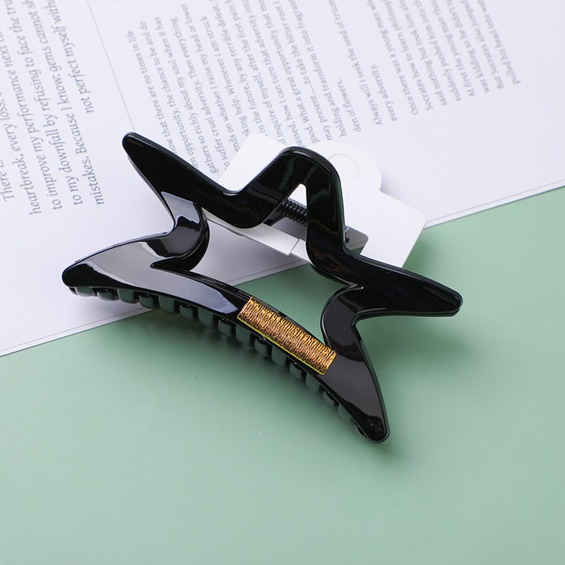 Fermaglio per capelli in acrilico a pentagramma con patch