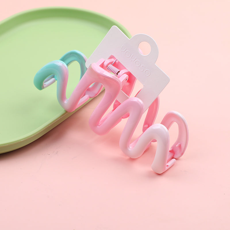 Pinza per Capelli Acrilica a Onda Sfumata