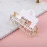 Pinza per Capelli Quadrata in Lega con Decorazione di Perle