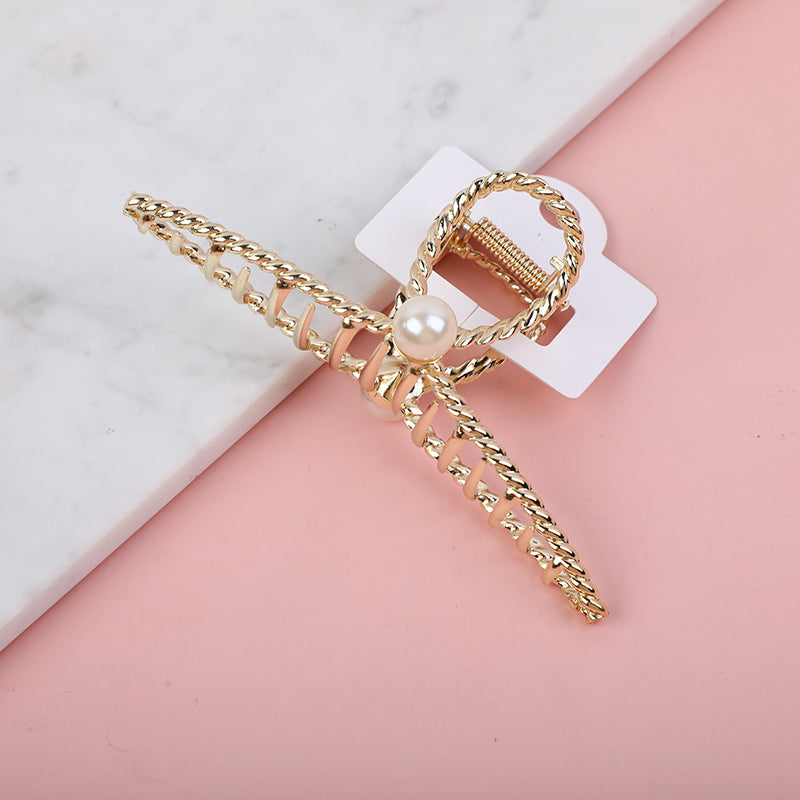 Pinza per Capelli in Lega con Decorazione di Perle