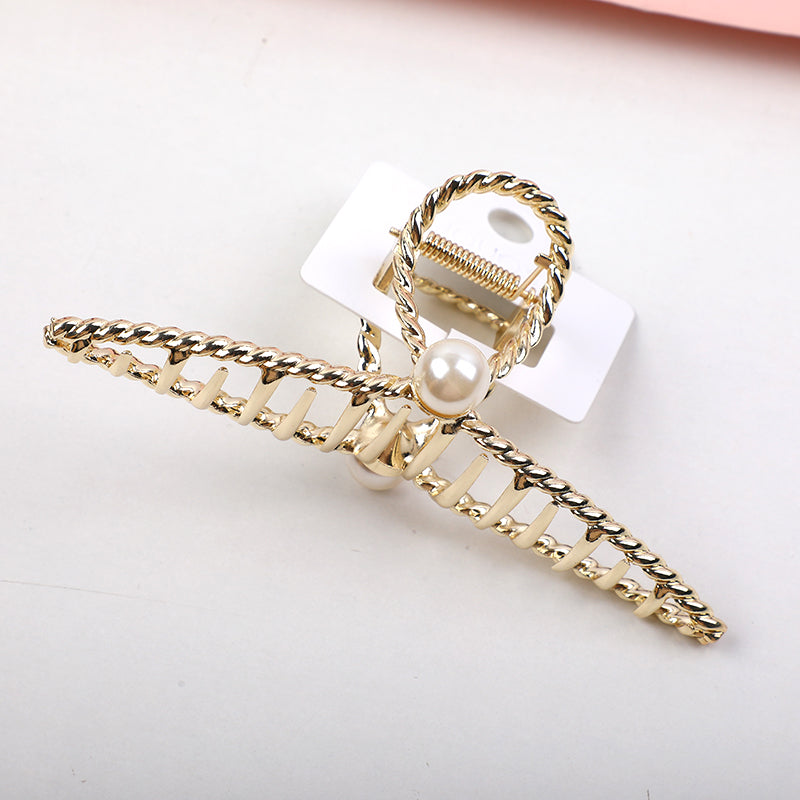 Pinza per Capelli in Lega con Decorazione di Perle