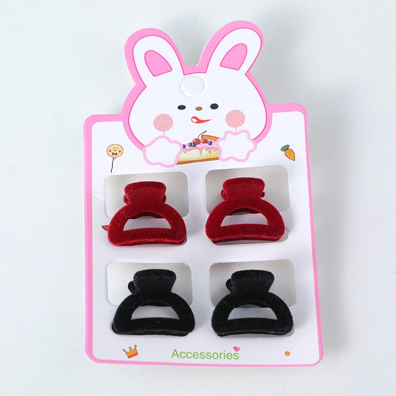 Set di Fermagli per Capelli a Semicerchio Vuoto e Floccato