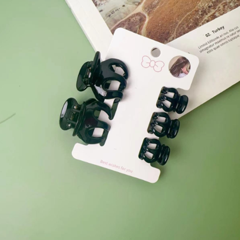 Zucca nero capelli artiglio Pinzette-5pcs