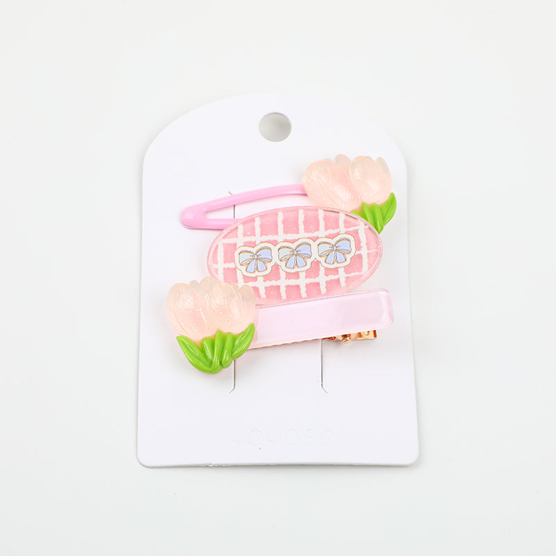 Fermaglio per capelli a tema floreale- 3 pezzi