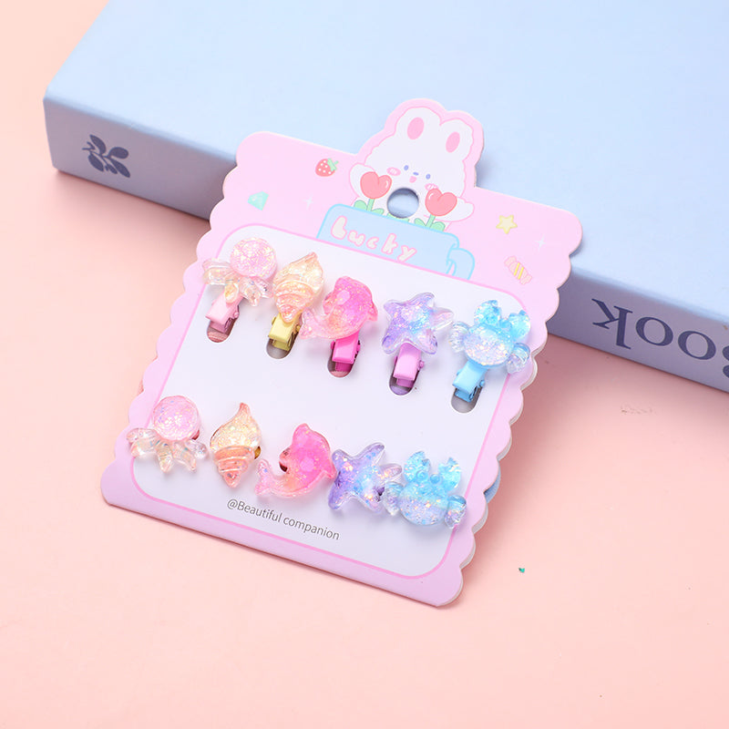 Set di elastici e fermagli per capelli serie Ocean - 10 pezzi