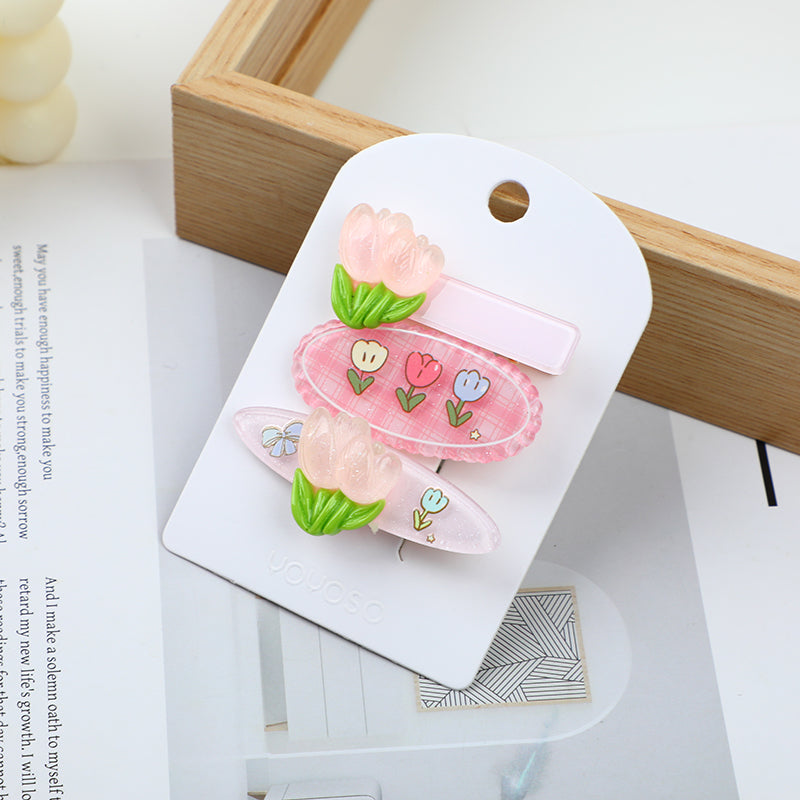 Set di fermagli per capelli a forma di fiore - 3 pezzi