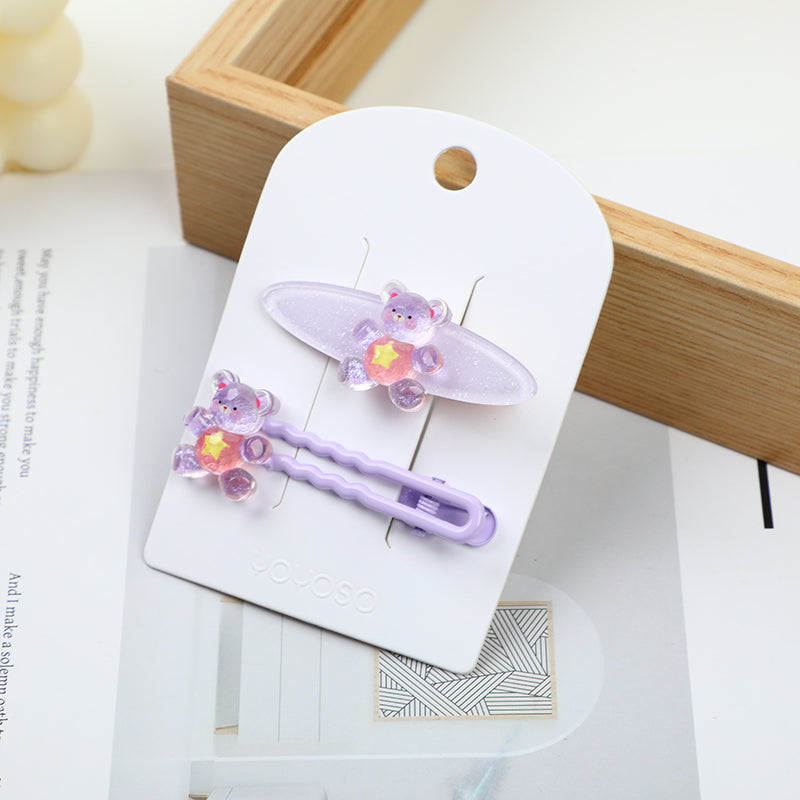 Set di fermagli per capelli a forma di orso - 2 pezzi