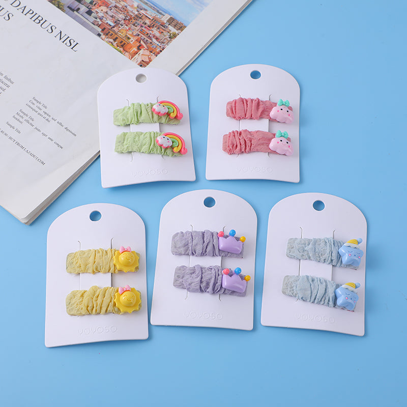 Fermaglio per Capelli in Tessuto Semplice per Bambini-3