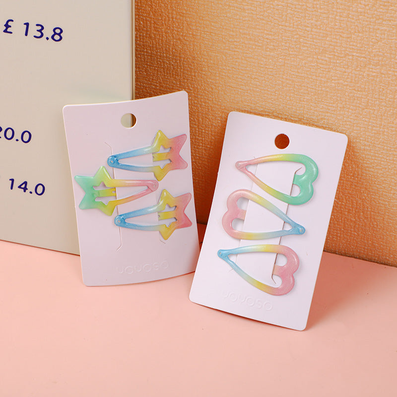 Clip BB a forma di cuore con sfumatura epossidica - 3 pezzi