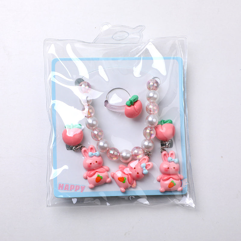 Set di accessori per bambini con coniglietto con nodo a fiocco