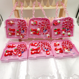 Borsa portatile quadrata set di collane rosse di cartoni animati