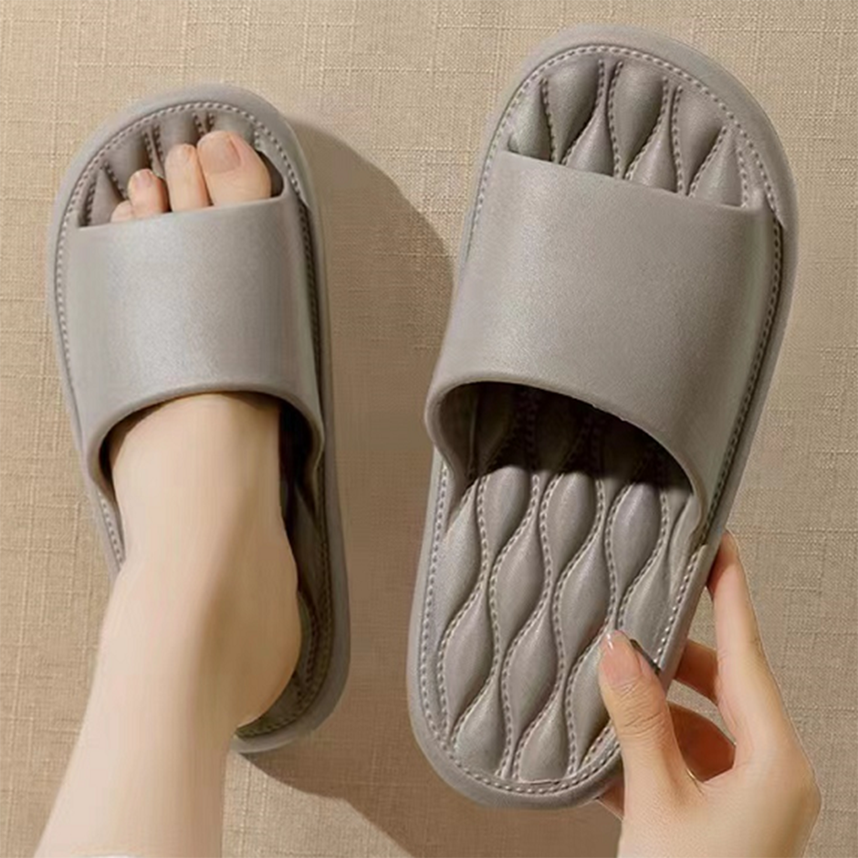 Pantofole da casa da uomo con motivo a onde semplici, taglia 40-41, grigio