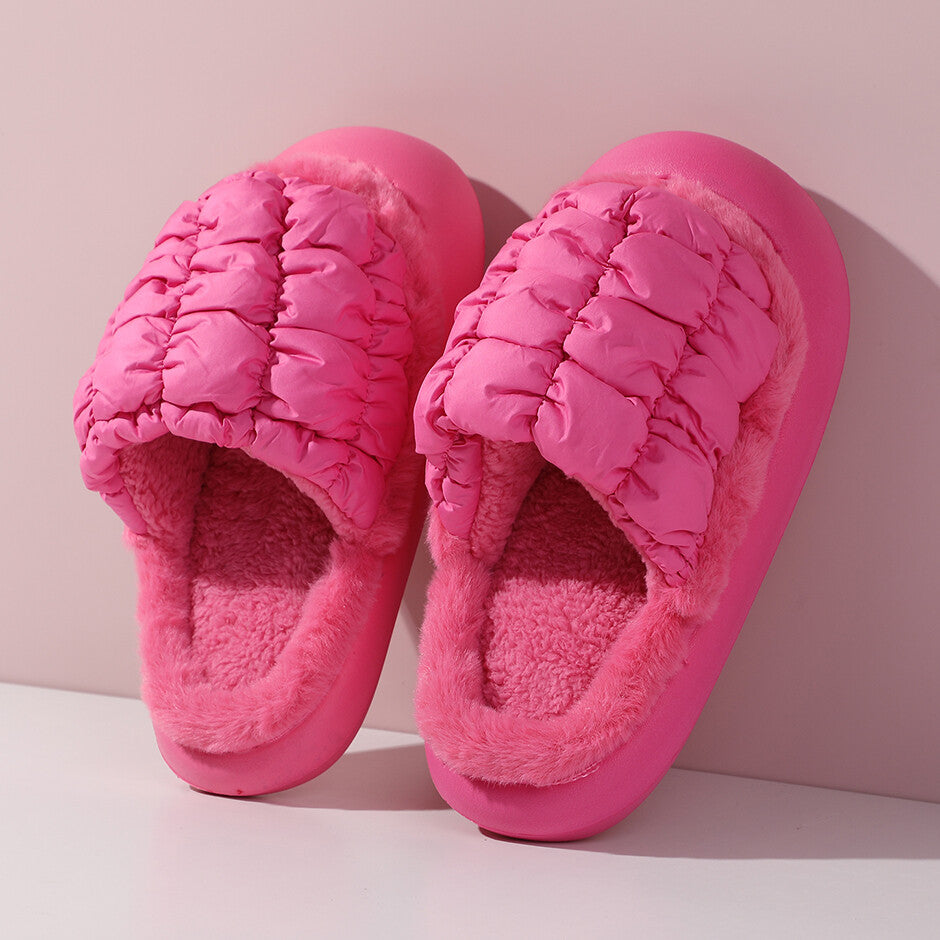 Pantofole chiuse con punta chiusa da donna alla moda, rosa rosso, taglia 40-41