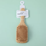 Pettine quadrato di massaggio con aghi di bambù (manico in bambù pregiato)-ZH478-7