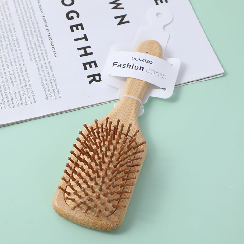 Pettine quadrato di massaggio con aghi di bambù (manico in bambù pregiato)-ZH478-7