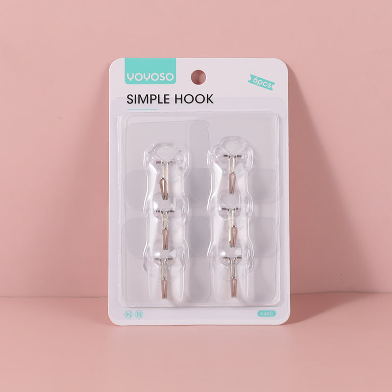 Gancio quadrato trasparente senza traccia 6 pezzi