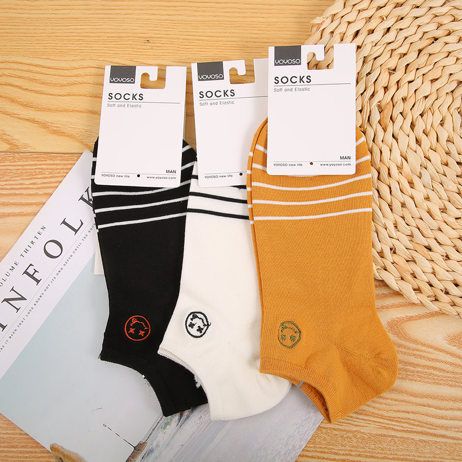 Calzini da uomo in stile preppy, alla moda, lavorati a macchina