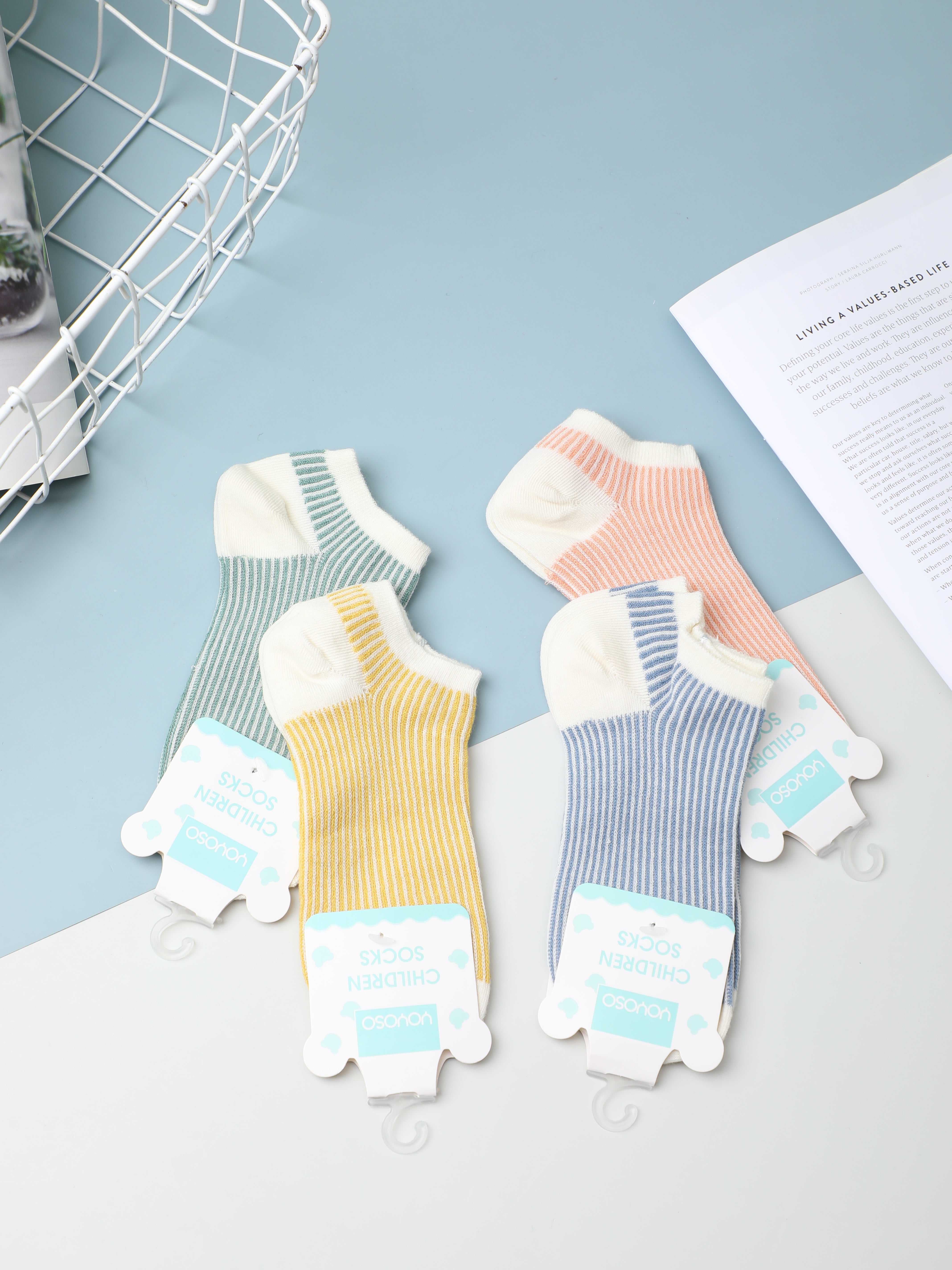 Calzini di cotone per bambini a righe verticali di alta qualità