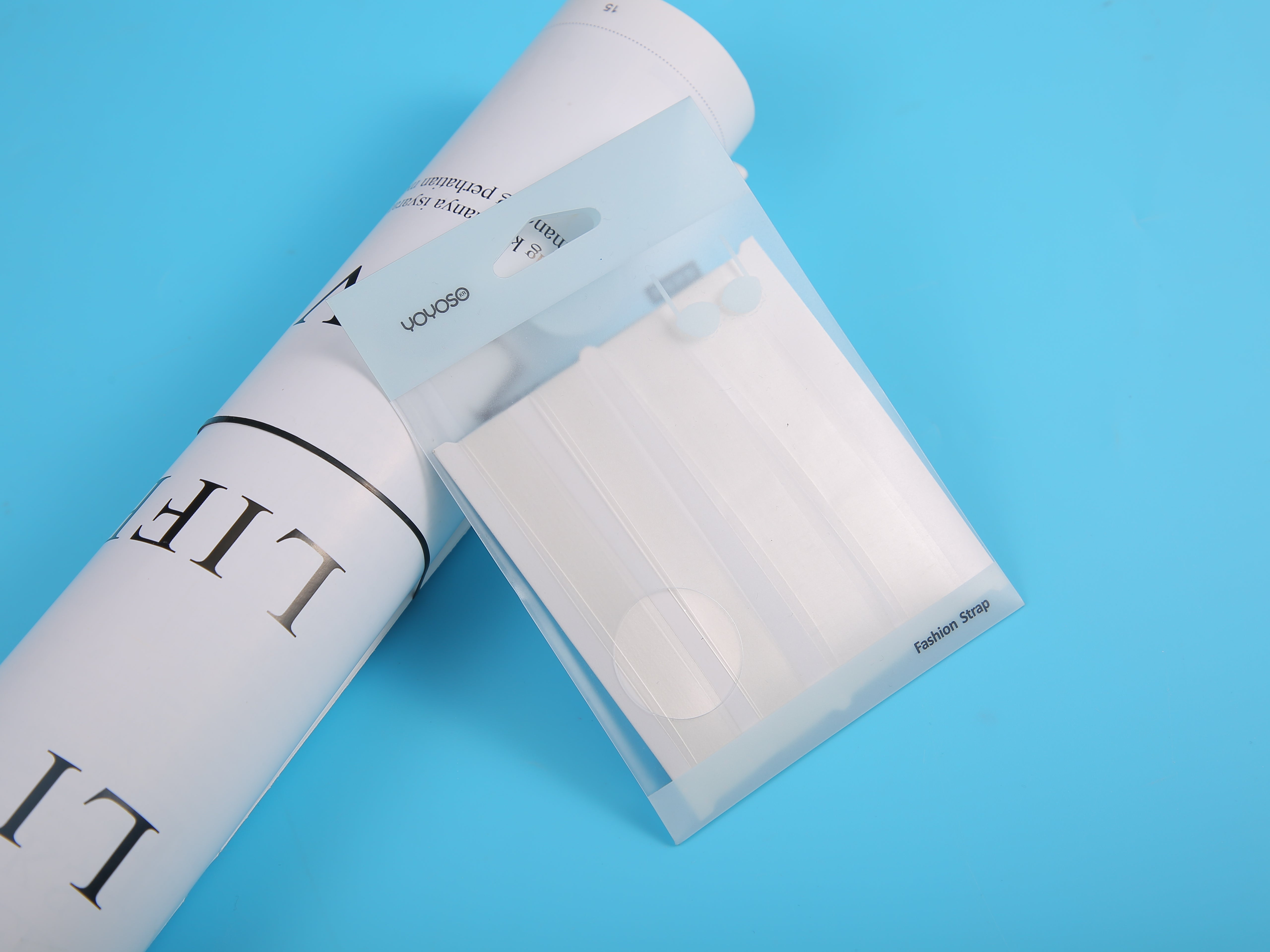 Tracolla trasparente smerigliata 1,5 cm 2 coppie