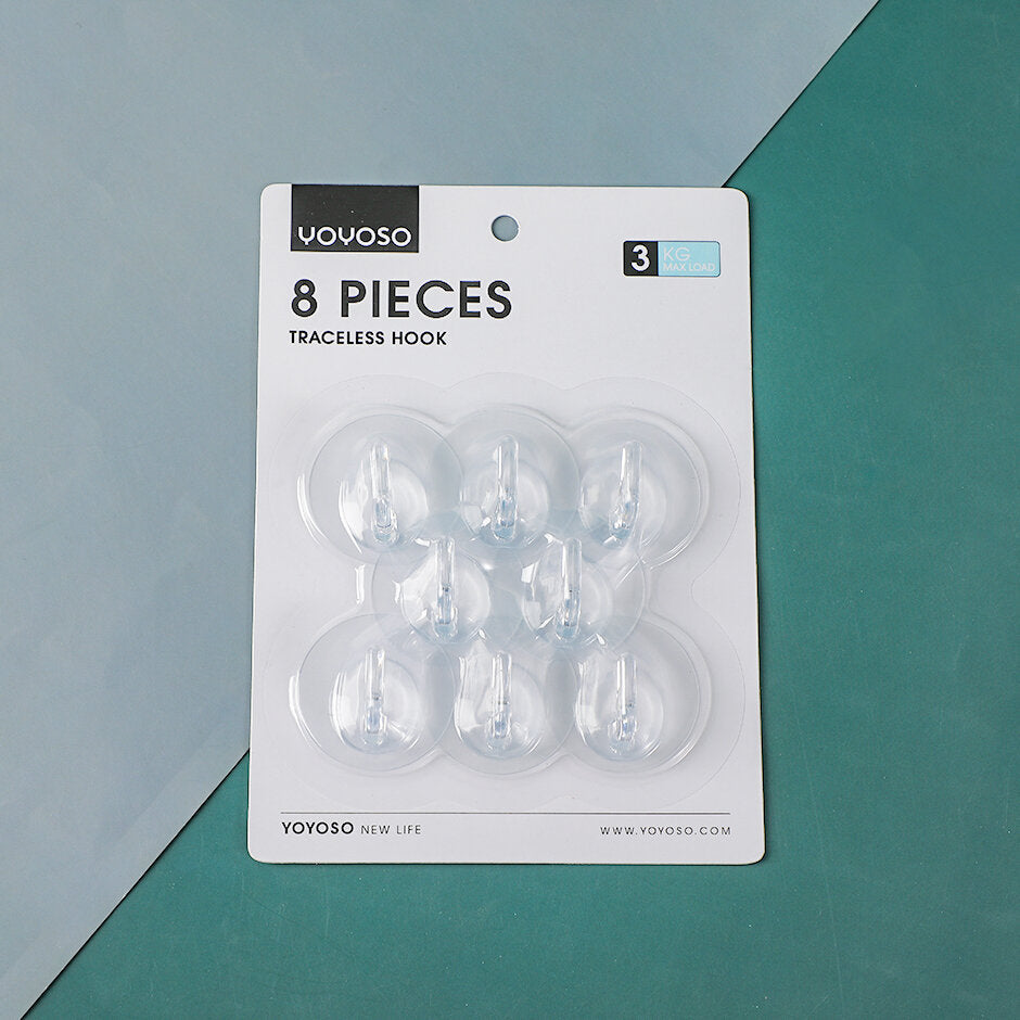 Gancio trasparente smerigliato senza traccia 8 pz.