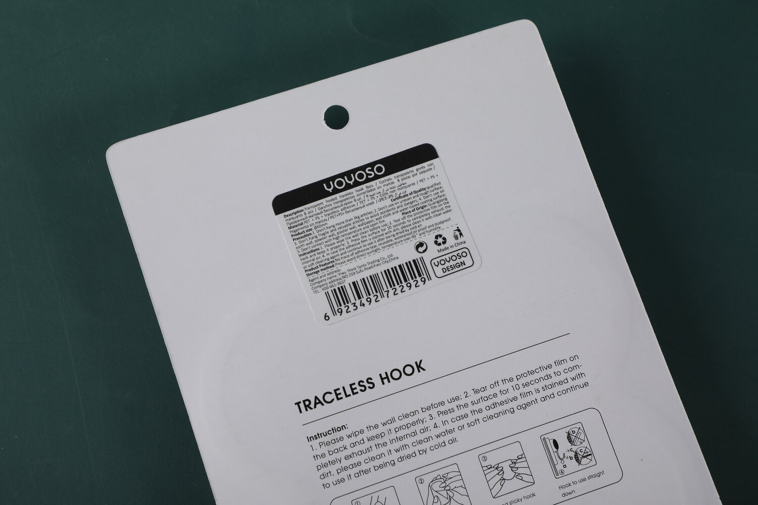 Gancio trasparente smerigliato senza traccia 8 pz.