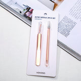 Ago di acne di alta qualità in oro rosa 2pcs