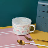 Ciotola di conservazione con motivi geometrici - media