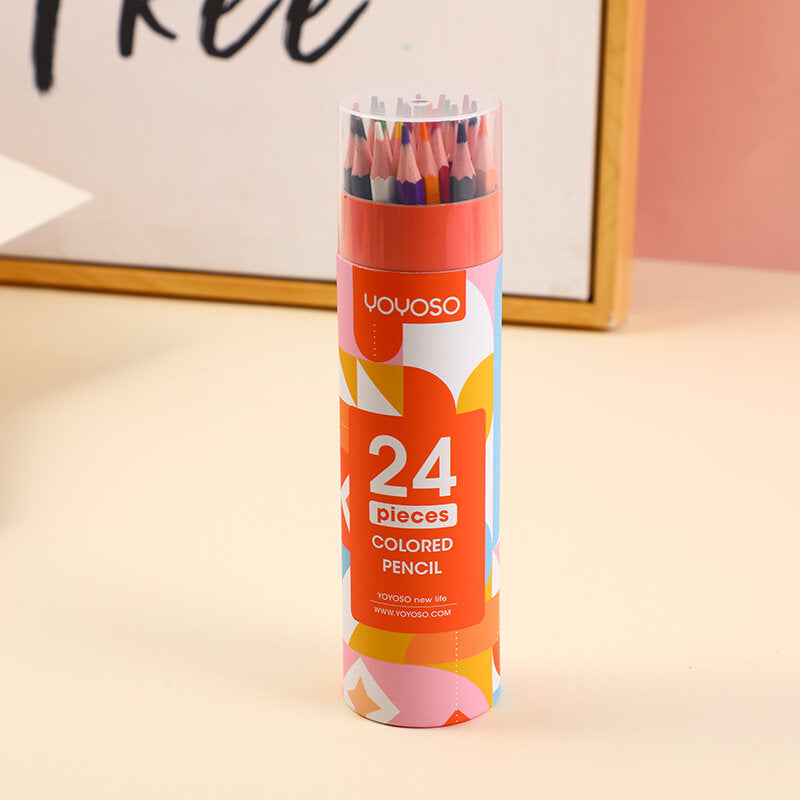 24 colori di matita colorata in barattolo