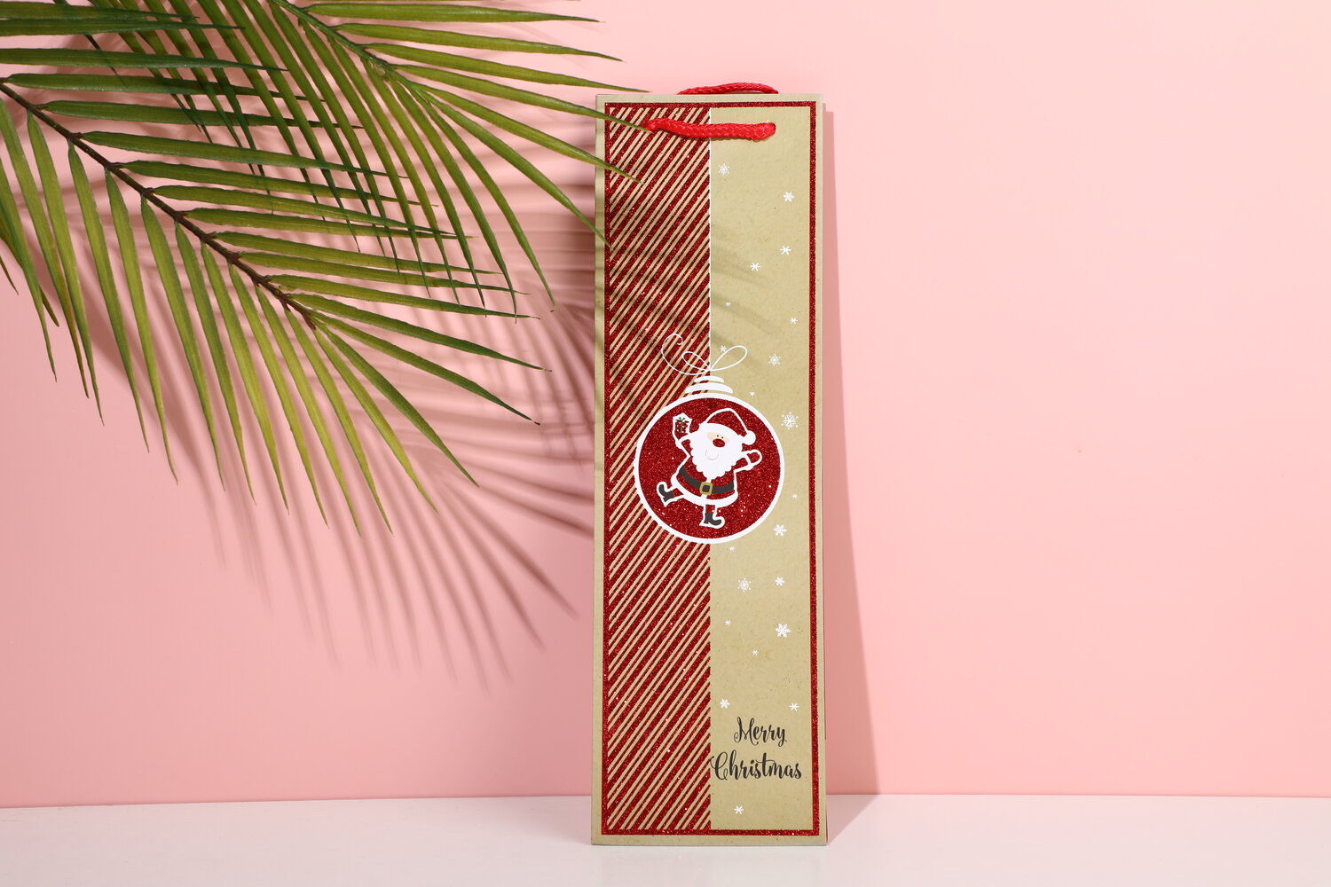 Sacchetto di vino natalizio con glitteratura