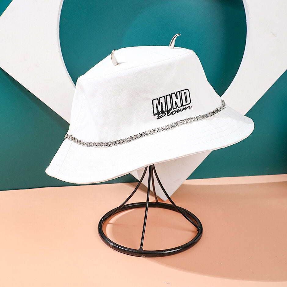 Cappello da pescatore a catena di alta moda - bianco