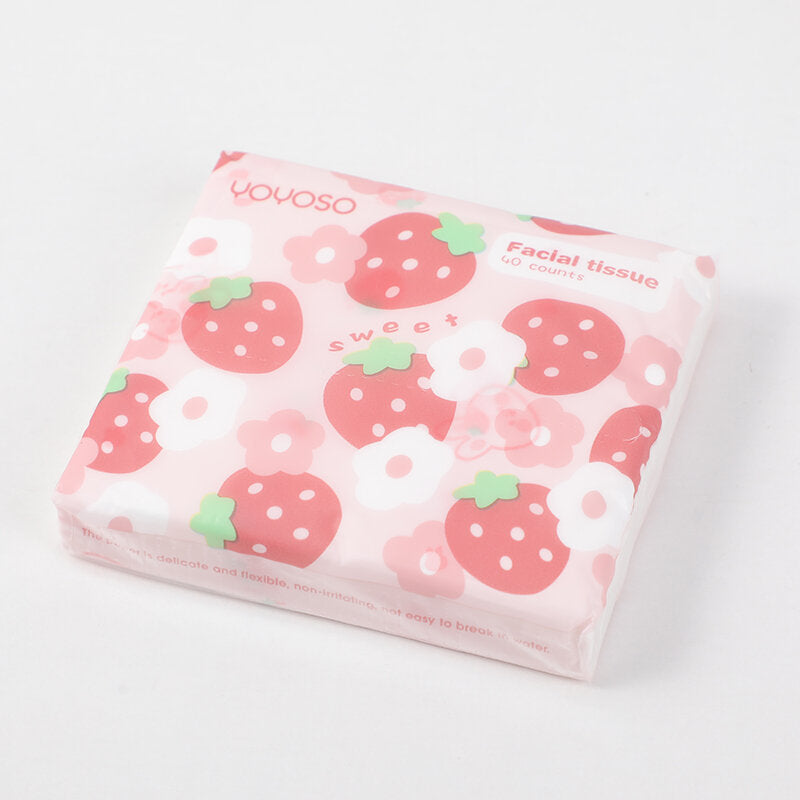 Tessuto morbido per il viso della serie Fruit: fragole e fiori