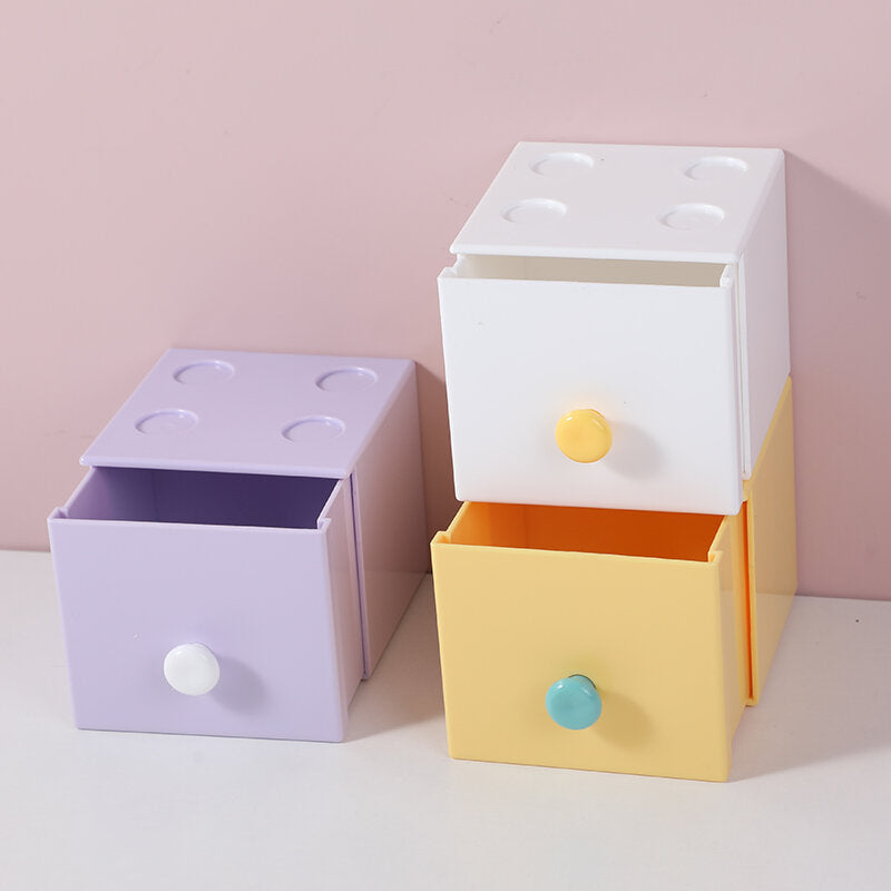 Cassettiera quadrata color macaron– 1 pezzo