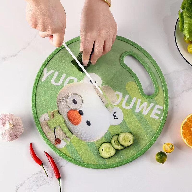 Tagliere rotondo per frutta a cartoni animati