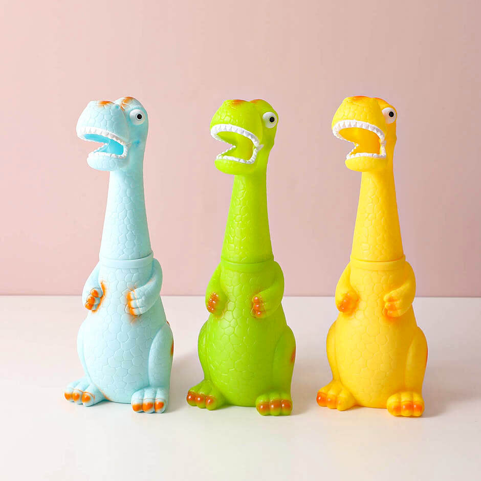 Giocattolo sonoro in pelle con bocca grande di dinosauro