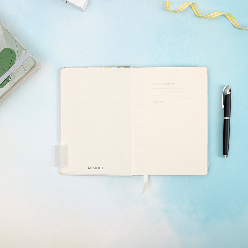 Taccuino con coditina rigida A6-96 della serie Natura a righe orizzontali