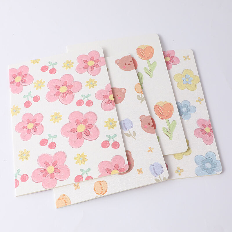 Quaderno cucito floreale a linee orizzontali B5-32 fogli