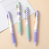 Set di 4 pezzi di penna gel a tulipano viola - ricarica nera