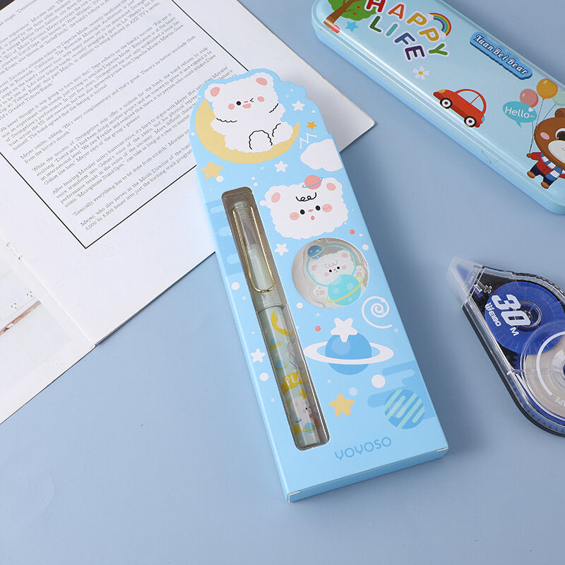 Penna stilografica a cartuccia orsetto felice - nero