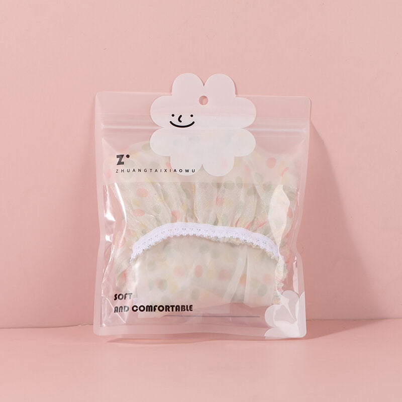 Cuffia da doccia a pois a doppio strato - verde