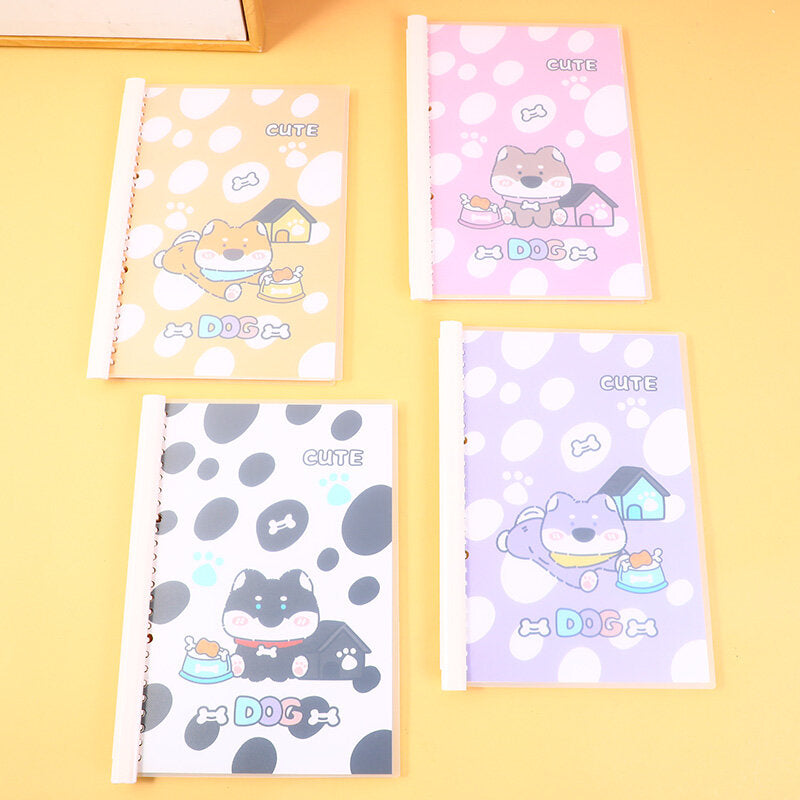 Quaderno a spirale con fogli mobili B5 con simpatico cane e naso grande, pagine interne con righe orizzontali